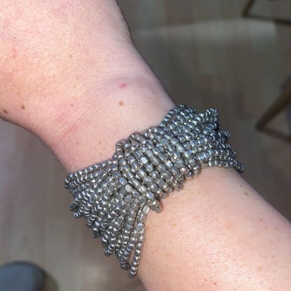 Beautiful Multilayered Silver Statement Bracelet - Picture 4 of 5